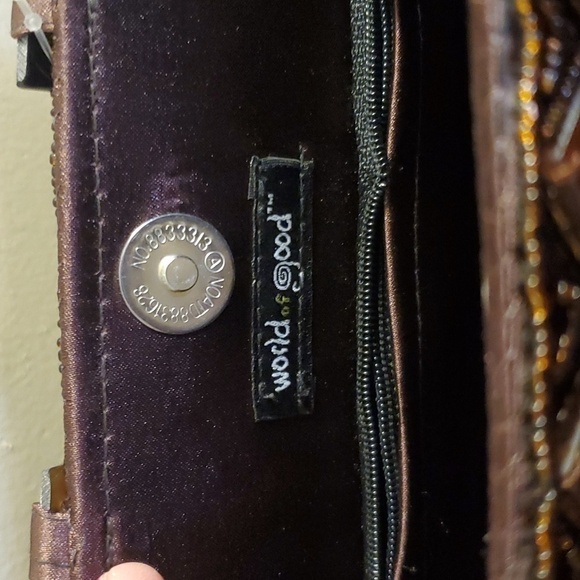 World of Good Buffalo Horn Beaded Silk Purse NWT - Picture 8 of 8